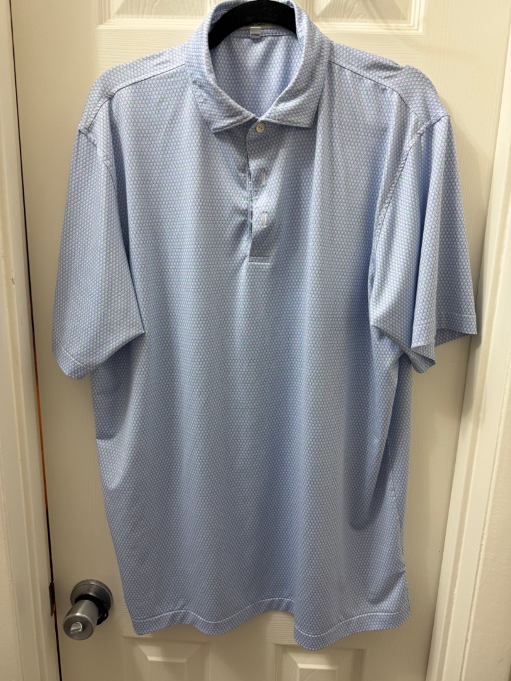 Peter Millar Summer Comfort Blue Skull Print Golf Polo Men's Large